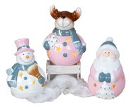 Xmas figures santa, snowman and elk with