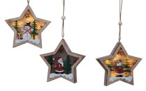 Wooden decoration star for hanging with
