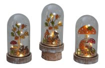 Autumn decoration in glass with LED