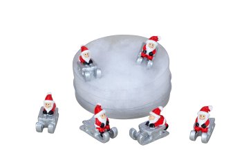 Santa with sledge in PVC-Box set of 6pcs