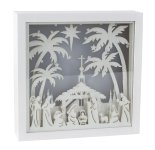 Frame with nativity design & light