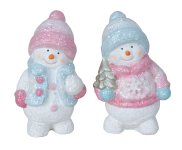 Snowman rose & light blue standing with