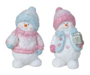 Snowman rose & light blue standing with
