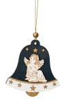 Holz-Glocke mit Engel zum Hängen h=11cm