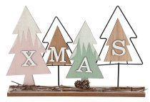 XMAS wooden decoration with metal fir