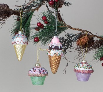 Xmas tree hanger "Muffin & Icecream" Set