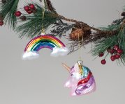 Xmas tree hanger "Rainbow & Unicorn" Set