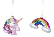 Xmas tree hanger "Rainbow & Unicorn" Set
