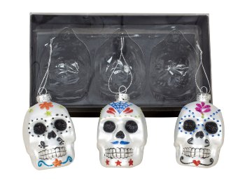 Glass skulls for hanging h=8,5cm in