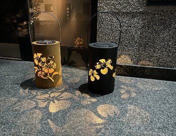 Metall Laterne rost mit Blumendesign