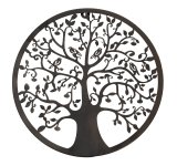 Metall-Wanddekoration Lebensbaum schwarz