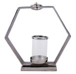 Metal sculpture hexagon tealight holder
