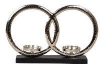 Metal sculpture double ring on