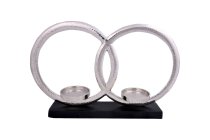 Metal sculpture double ring on