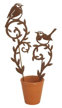 Metal-bird with decoration als flower