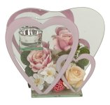 Glass heart decoration with flowers