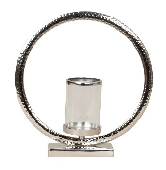 Metall-Skulptur Ring mit Metallsockel