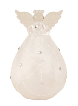 glass angel with LED-light h=14cm