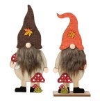 Wooden sleeping gnomes with fly agarics