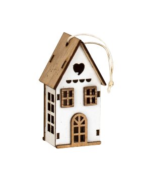 Wooden house for hanging h=7,5cm