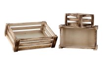 Wooden Boxes set of 3pcs h=10-11cm