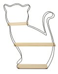 Rack metal cat silhouette with 3 wooden