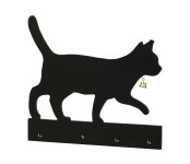 Wall wooden key holder black in cat