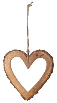Wooden heart for hanging h=27cm w=26cm