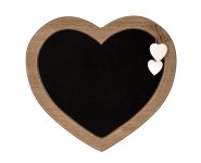 Wooden blackboard in heart shape