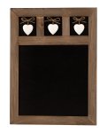 Wooden blackboard with 3 hearts 30x40cm