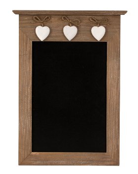 Wooden blackboard with 3 hearts 26x39cm