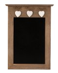 Wooden blackboard with 3 hearts 26x39cm