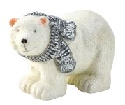 Polar bear glittering with silver scarf