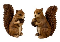 Eichhörnchen mit Nuss h=18+18,5cm sort.