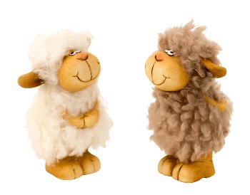 sheep with curly hair standing h=10-11cm