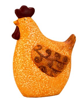 Hühner modern orange h=34cm b=25cm