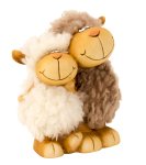 sheep with curly hair couple standing