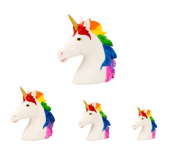 unicorn scuplture head "rainbow"