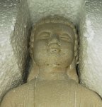 Buddha sitzend creme h=30cm, B-WARE!