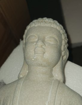 Buddha sitzend creme h=30cm, B-WARE!