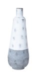 Metall-Vase grau/weiß h=45cm d=16cm