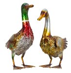 Metal duck standing h=40+43cm w=35+40cm