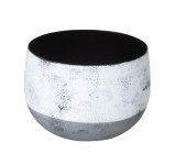 Metall-Vase grau/weiß h=9cm d=13cm