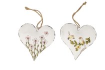 Metall-Herz mit Blumen -und Vogeldeko