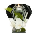 Glass decoration with orchid-decoration