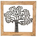Metal-Family tree in wooden frame for