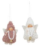 Fabric angels for hanging h=12cm asst.