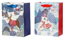 present bag xmas icebear & reindeer