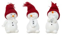 Cute snowman with red hat standing
