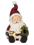 Santa sitting with LED-light h=38,5cm
